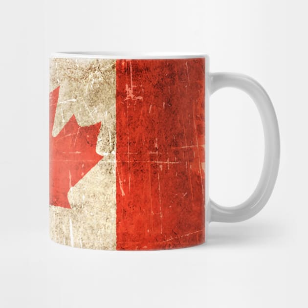 Vintage Aged and Scratched Canadian Flag by jeffbartels